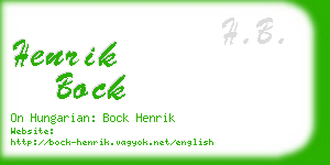 henrik bock business card